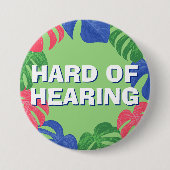 Moeilijk om groene roze blauwe tropische bladeren  ronde button 7,6 cm (Voorkant)