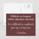 Moeilijk om lange liefde op te geven - Catullus qu Briefkaart (Voorkant / Achterkant)