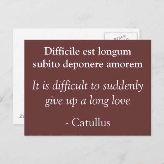 Moeilijk om lange liefde op te geven - Catullus qu Briefkaart (Voorkant / Achterkant)