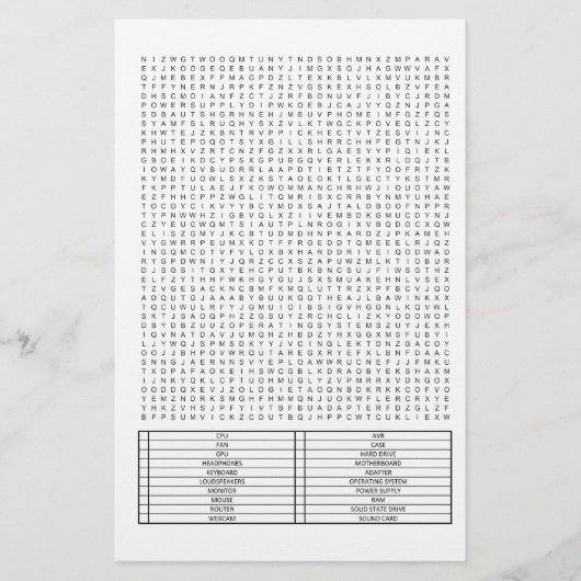 Moeilijk onderwerp voor uitgebreide Word Search Pu Briefpapier (Voorkant)