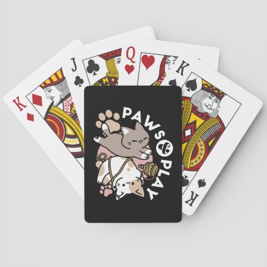 Moeilijk Ontwerp van Speelse Katten – Leuke Pootje Pokerkaarten (Achterkant)