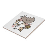 Moeilijk Ontwerp van Speelse Katten – Leuke Pootje Tegeltje (Zijkant)
