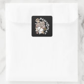 Moeilijk Ontwerp van Speelse Katten – Leuke Pootje Vierkante Sticker (Tas)