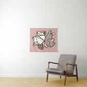 Moeilijk Ontwerp van Speelse Katten – Leuke Pootje Wandkleed (In Situ (horizontaal))
