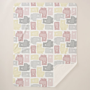 Moeilijk Pastel Lama Puzzel Patroon Sherpa Deken