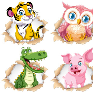 Moeilijk Puzzel met Kijkgaatjes met Dieren