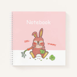Moeilijk Schattig Konijn Roze Vierkant Aangepast N Notitieboek