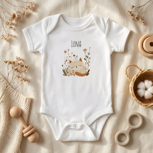 Moeilijk slapend kitten bloemige op maat gemaakte romper