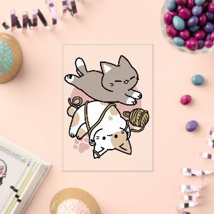 Moeilijk Speelse Katten Ontwerp – Leuke Pootjes en Acryl Uitnodigingen