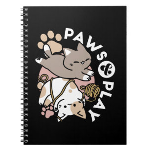 Moeilijk Speelse Katten Ontwerp – Leuke Pootjes en Notitieboek