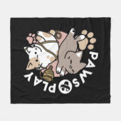 Moeilijk speelse katten ontwerp – Leuke poten en s Fleece Deken (Voorkant (Horizontaal))