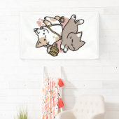 Moeilijk speelse katten ontwerp – Leuke poten en s Spandoek (Insitu)