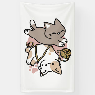 Moeilijk speelse katten ontwerp – Leuke poten en s Spandoek