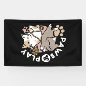 Moeilijk speelse katten ontwerp – Leuke poten en s Spandoek (Horizontaal)