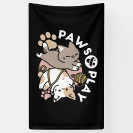 Moeilijk speelse katten ontwerp – Leuke poten en s Spandoek