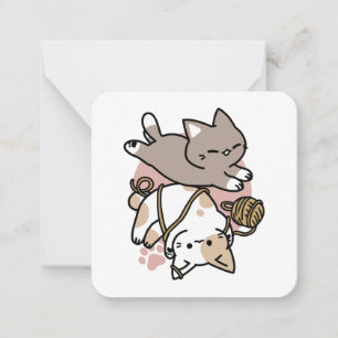 Moeilijk Spelende Katten Ontwerp – Leuke Pootjes e Notitiekaartje