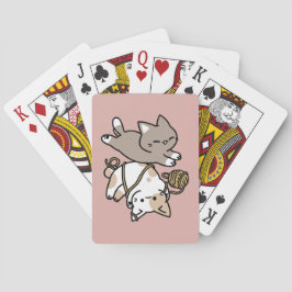 Moeilijk Spelende Katten Ontwerp – Leuke Pootjes e Pokerkaarten