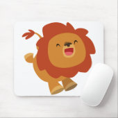 Moeilijk springende cartoon leeuw muismat (Met muis)