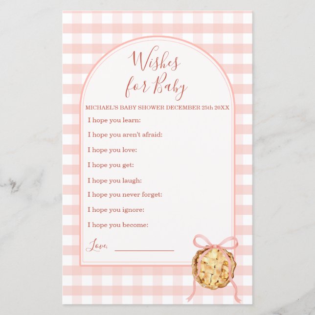Moeilijk Taartje Pastel Roze Gingham Wensen voor B (Voorkant)