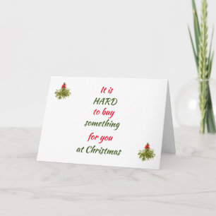 MOEILIJK TE KOPEN VOOR "U" MET KERST FEESTDAGEN KAART