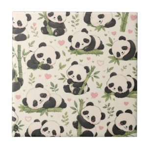 Moeilijk te Weerstaan Babypanda Patroon Tegeltje