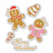 Moeilijk te weerstaan Kerstscript met koekhuisjes  Sticker (Voorkant)