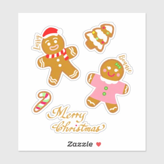 Moeilijk te weerstaan Kerstscript met koekhuisjes  Sticker (Vel)
