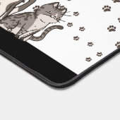Moeilijk Tekenfilmkattenpatroon | Monogram Bureaumat (Hoek)