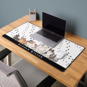 Moeilijk Tekenfilmkattenpatroon   Monogram Bureaumat