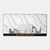 Moeilijk Tekenfilmkattenpatroon | Monogram Bureaumat (Keyboard & Muis)