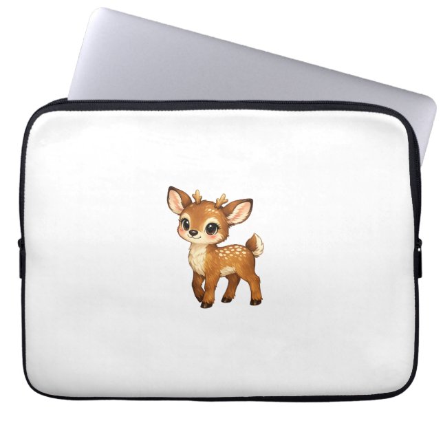 Moeilijk vertaalbare Engelse tekst: Cute Baby Fawn Laptop Sleeve (Voorkant)