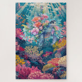 Moeilijk Zee Schildpad Waterverf Koraalrif Oceaan Legpuzzel (Verticaal)