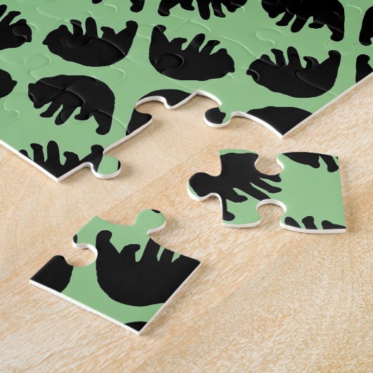 Moeilijk zwart Beer Patroon Puzzle Legpuzzel (Zijkant)
