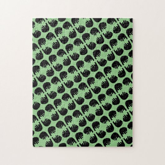 Moeilijk zwart Beer Patroon Puzzle Legpuzzel (Verticaal)