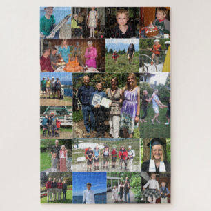Moeilijke 18 familiefotocollage legpuzzel