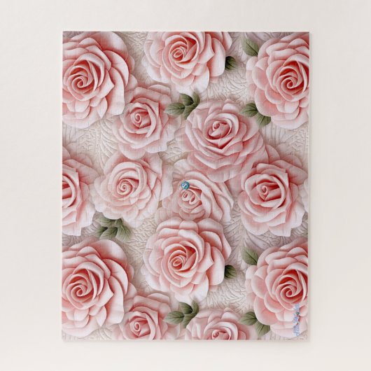 moeilijke 3D roze roos Legpuzzel (Verticaal)