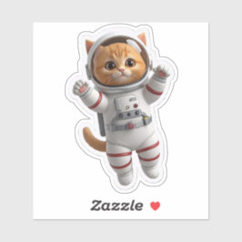 Moeilijke 3D-ruimtevaarderkat Die-Cut Sticker - Ka