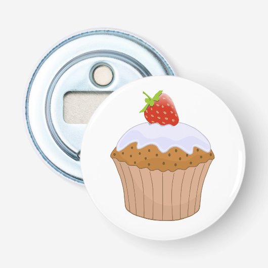 Moeilijke Aardbei Bolletje Button Flesopener (Voorkant)