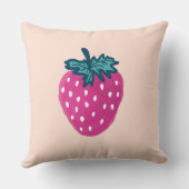 Moeilijke Aardbei Fruit Aangepaste Naam Kussen (Achterkant)