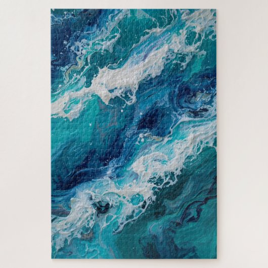 Moeilijke Abstracte Oceaan Golf Textuur Puzzel (Verticaal)