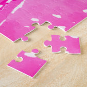 Moeilijke Abstracte roze Hollyhock Flower Puzzle Legpuzzel (Zijkant)