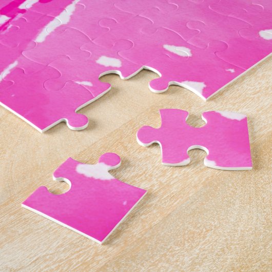 Moeilijke Abstracte roze Hollyhock Flower Puzzle Legpuzzel (Zijkant)