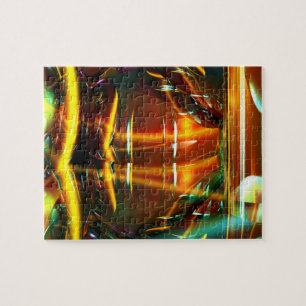 Moeilijke amber, groene, gele holografische puzzel