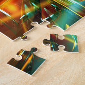 Moeilijke amber, groene, gele holografische puzzel legpuzzel (Zijkant)