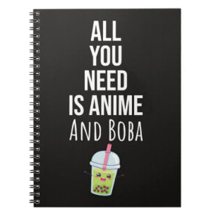 Moeilijke Anime Boba Cadeaus Bubble Tea Otaku Kawa Notitieboek