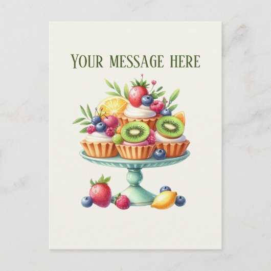 Moeilijke bakkerij cupcakes voeg bericht toe bedri briefkaart (Voorkant)