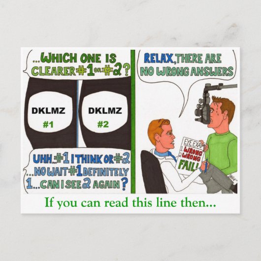 Moeilijke beslissingen bij de Oogarts Briefkaart (Voorkant)