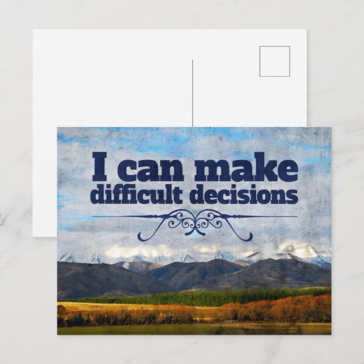 "Moeilijke beslissingen" Motivatie bevestiging Briefkaart (Voorkant / Achterkant)