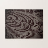 Moeilijke bijtende puzzel met Floral leder (Horizontaal)