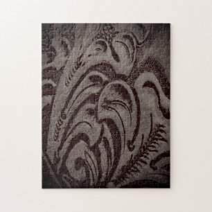 Moeilijke bijtende puzzel met Floral leder